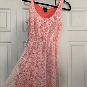 Chic Coral and White Lace Dress by Candie's